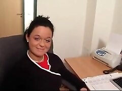 Cramming my busty brunette secretary