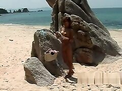 Aya out for a swim and walk on the beach