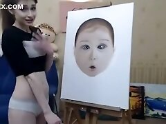 Big ass brunette loves to masturbate with dildo