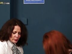 CFNM prison guards give prisoner HJ while dirty talking