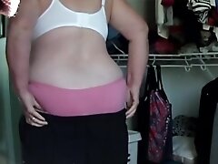 Bbw changing in the closet