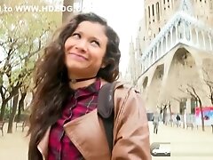 Hot Jade Presley tries out a Finger Vibrator in Public