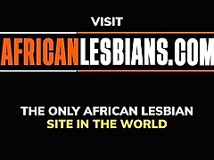 African Natural Busty Lesbians Thribbing and Licking Pussy