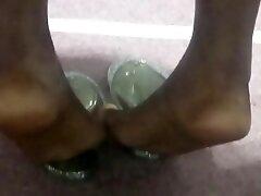 Candid beautiful ebony soles in church