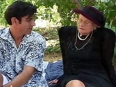 Horny Widow Getting Pounded Outside