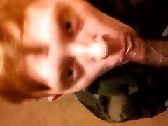 Sucking Big Black Cock Cum On My Face and mouth