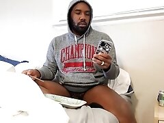 Bbc Rolls Blunt And Strokes Hard Dick Until Climax