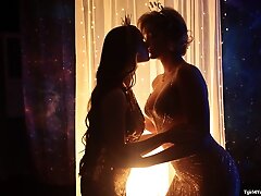 Tgirl goddess Tori Easton fucks brunette goddess Hazel Moore