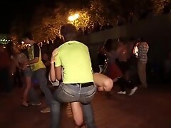 Girl in short dress dancing