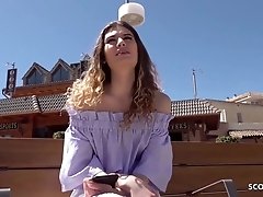 Skinny teen girl gets pounded outdoor