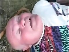 Old couple outdoor with younger woman