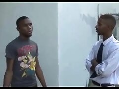 Two black gay hunks have a hot anal fuck