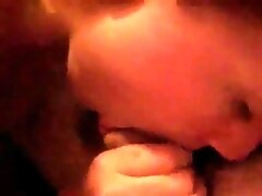 Chubby guy receives a blowjob from his friends cheating wife