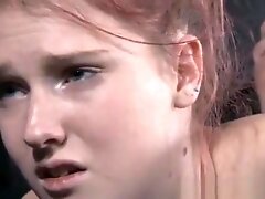 Hogtied submissive skank being anally hooked